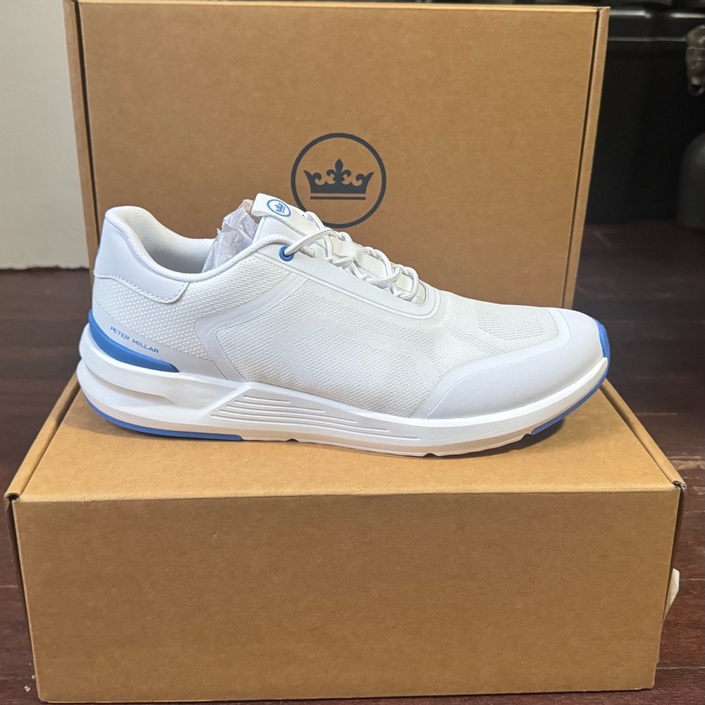 Peter Millar White and Blue Sneakers